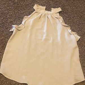 Chic Cream Ruffle Tank Top